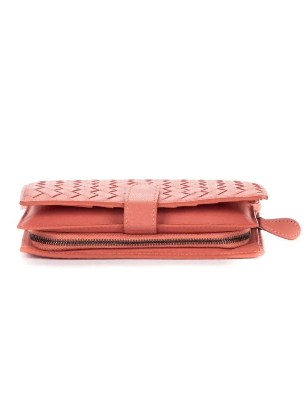 Bottega Veneta Continental Wallet Blush Pinkintrecciato Calfskin Leathera